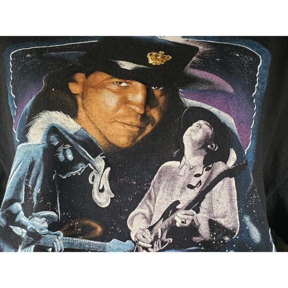 Stevie Ray Vaughan T Shirt 1954-1990 Tour Memorial Black Concert SZ XL Vintage - Picture 3 of 8